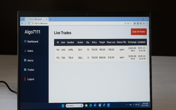 Algo Trading Screen 2